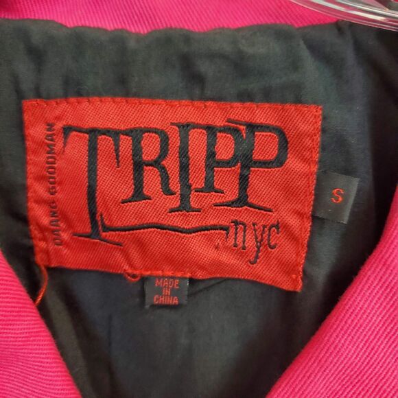 Tripp NYC  pink and black colorblock Moto biker punk Jacket S - Picture 2 of 13